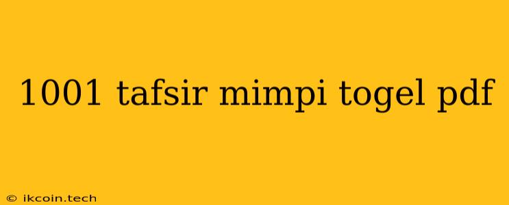 1001 Tafsir Mimpi Togel Pdf