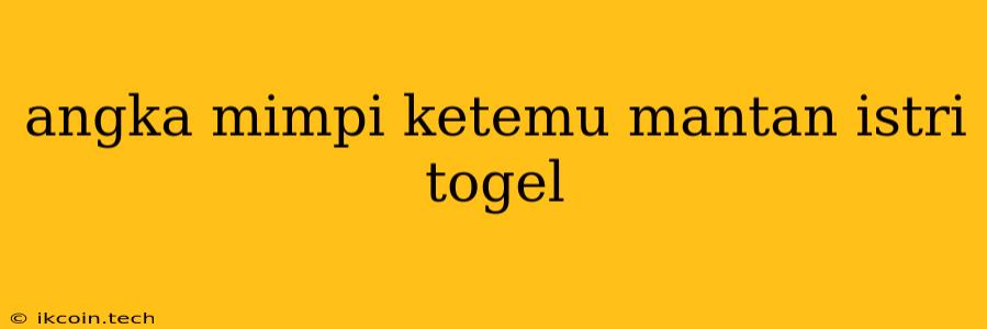 Angka Mimpi Ketemu Mantan Istri Togel