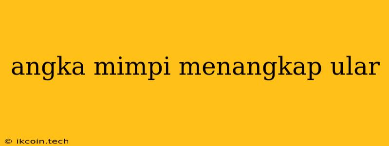 Angka Mimpi Menangkap Ular