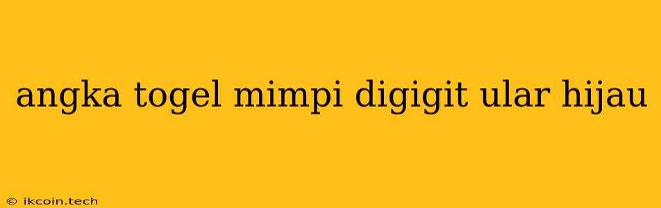 Angka Togel Mimpi Digigit Ular Hijau