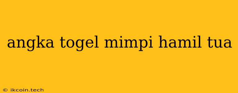 Angka Togel Mimpi Hamil Tua