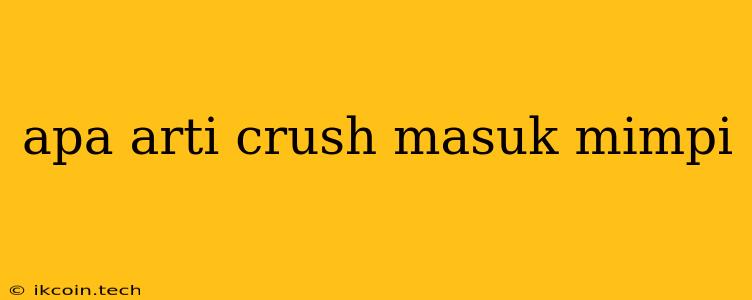 Apa Arti Crush Masuk Mimpi