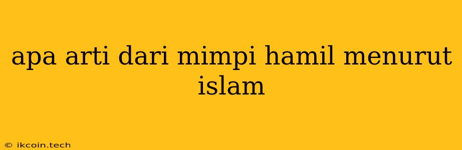 Apa Arti Dari Mimpi Hamil Menurut Islam