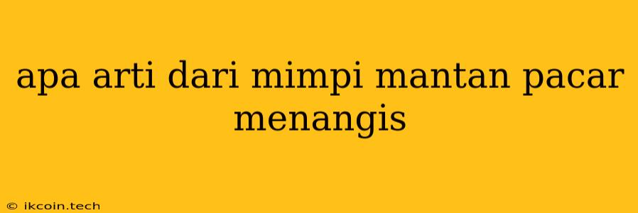 Apa Arti Dari Mimpi Mantan Pacar Menangis