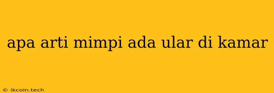 Apa Arti Mimpi Ada Ular Di Kamar