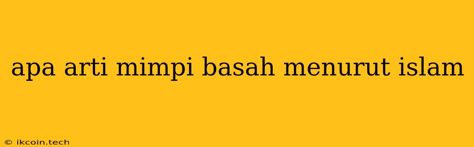 Apa Arti Mimpi Basah Menurut Islam