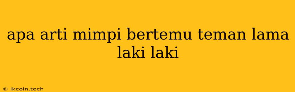 Apa Arti Mimpi Bertemu Teman Lama Laki Laki