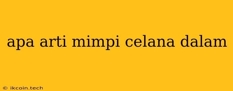 Apa Arti Mimpi Celana Dalam