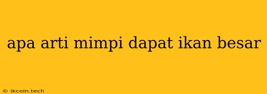 Apa Arti Mimpi Dapat Ikan Besar