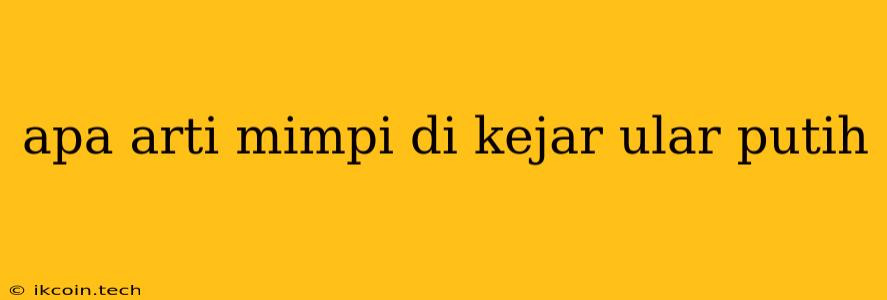 Apa Arti Mimpi Di Kejar Ular Putih