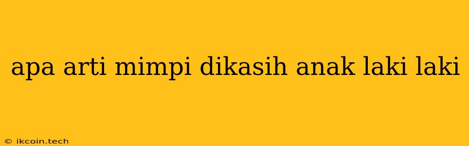 Apa Arti Mimpi Dikasih Anak Laki Laki