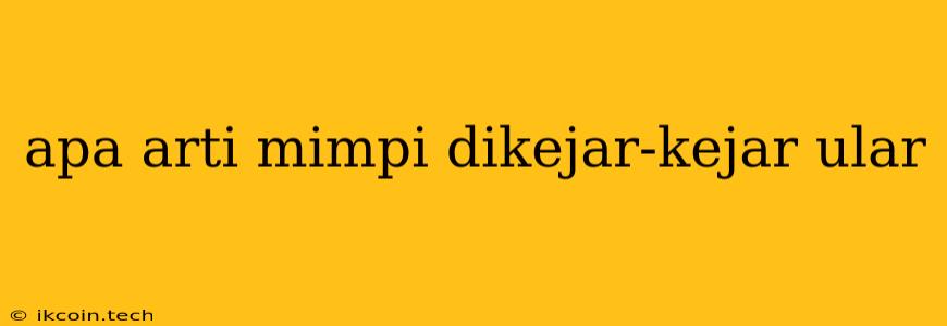 Apa Arti Mimpi Dikejar-kejar Ular