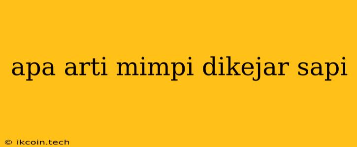 Apa Arti Mimpi Dikejar Sapi