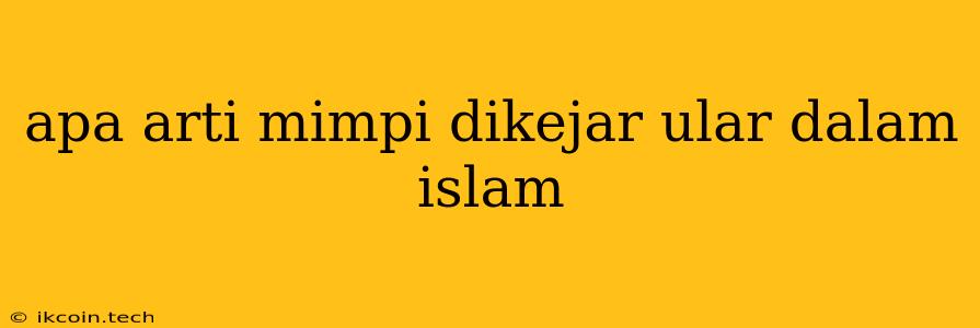 Apa Arti Mimpi Dikejar Ular Dalam Islam