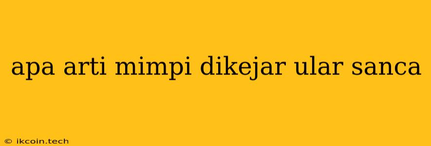 Apa Arti Mimpi Dikejar Ular Sanca