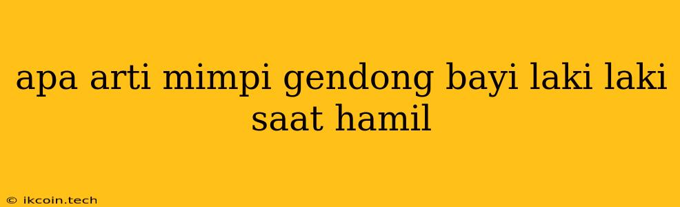 Apa Arti Mimpi Gendong Bayi Laki Laki Saat Hamil