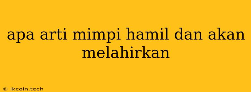 Apa Arti Mimpi Hamil Dan Akan Melahirkan