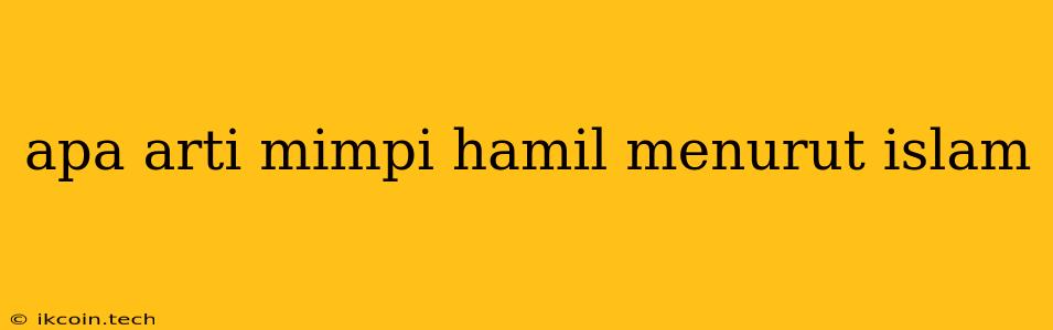 Apa Arti Mimpi Hamil Menurut Islam