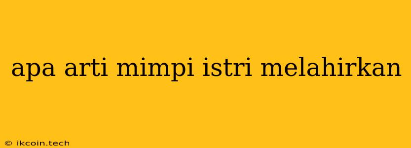 Apa Arti Mimpi Istri Melahirkan