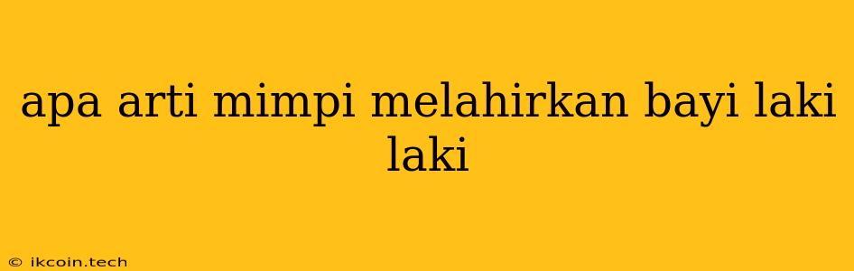 Apa Arti Mimpi Melahirkan Bayi Laki Laki