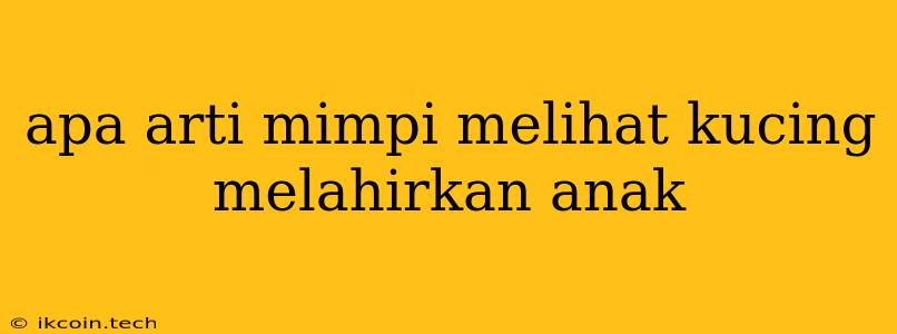 Apa Arti Mimpi Melihat Kucing Melahirkan Anak