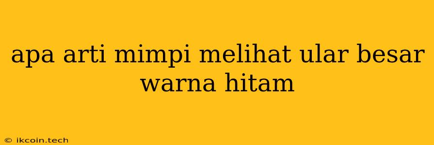 Apa Arti Mimpi Melihat Ular Besar Warna Hitam