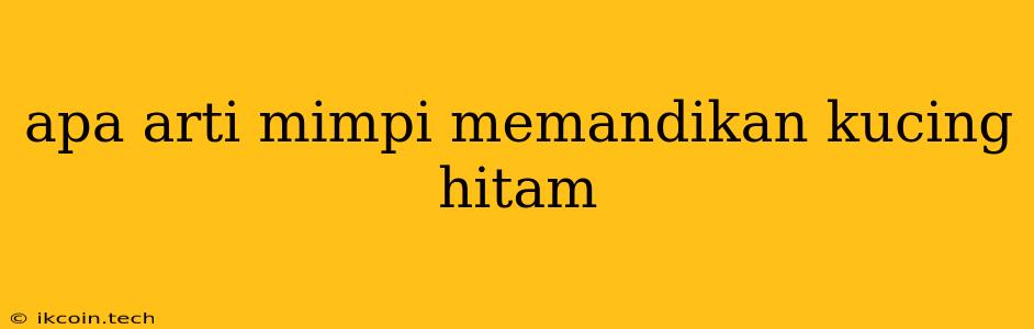 Apa Arti Mimpi Memandikan Kucing Hitam