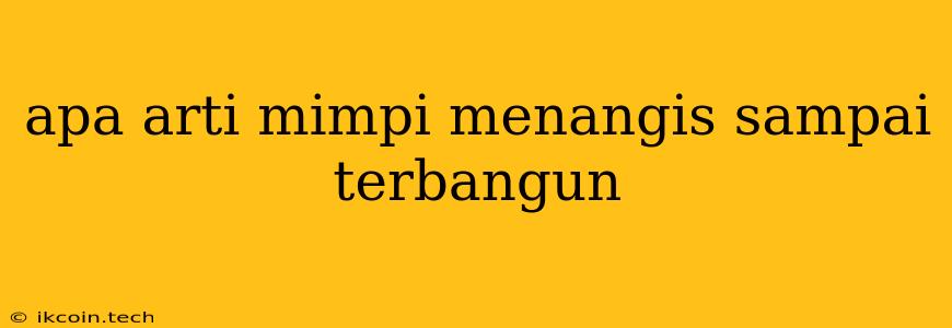 Apa Arti Mimpi Menangis Sampai Terbangun