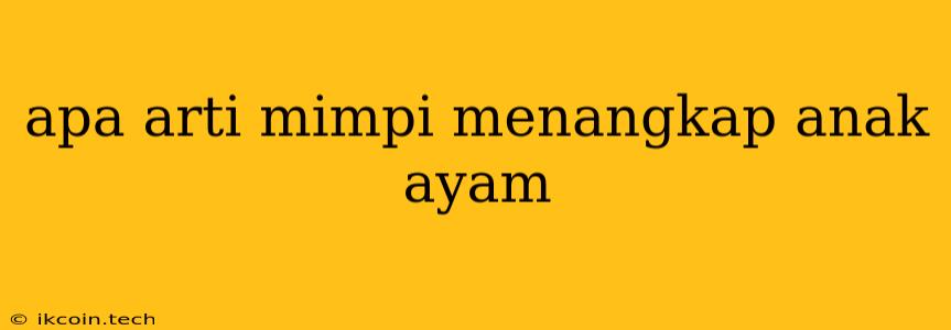 Apa Arti Mimpi Menangkap Anak Ayam