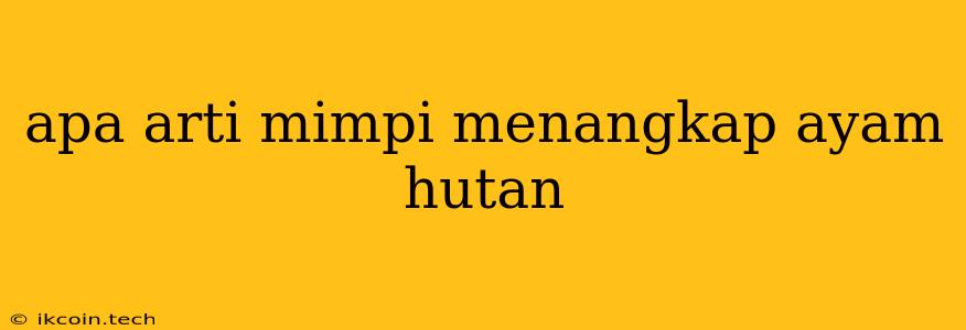 Apa Arti Mimpi Menangkap Ayam Hutan