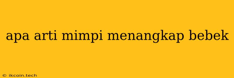 Apa Arti Mimpi Menangkap Bebek