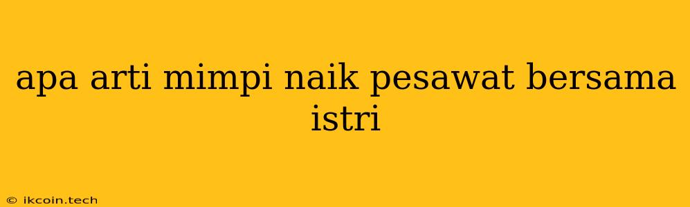 Apa Arti Mimpi Naik Pesawat Bersama Istri