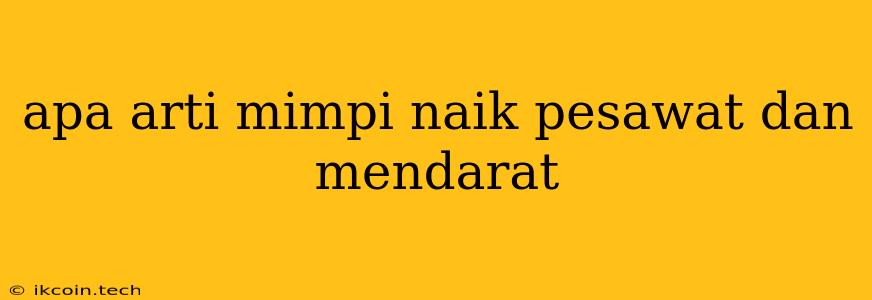 Apa Arti Mimpi Naik Pesawat Dan Mendarat