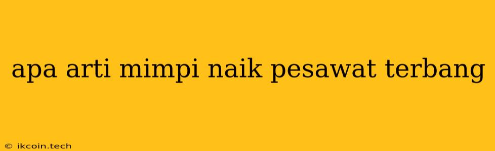 Apa Arti Mimpi Naik Pesawat Terbang