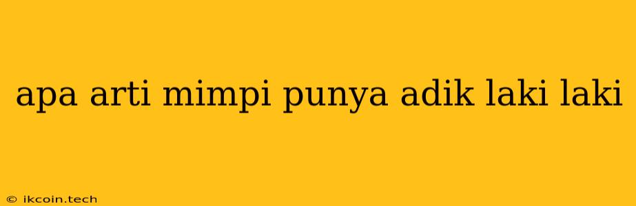 Apa Arti Mimpi Punya Adik Laki Laki