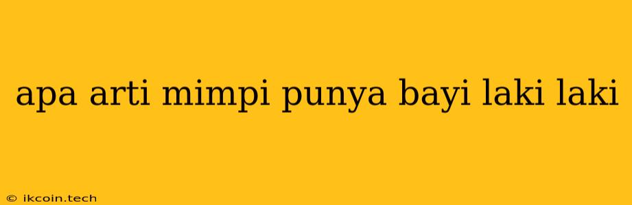 Apa Arti Mimpi Punya Bayi Laki Laki