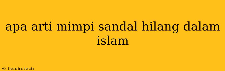 Apa Arti Mimpi Sandal Hilang Dalam Islam