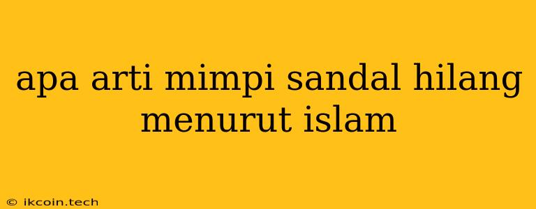 Apa Arti Mimpi Sandal Hilang Menurut Islam