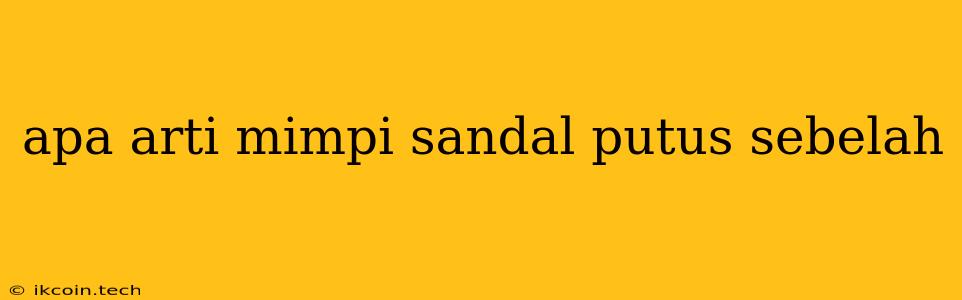 Apa Arti Mimpi Sandal Putus Sebelah