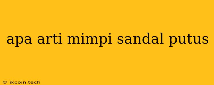 Apa Arti Mimpi Sandal Putus