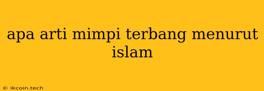 Apa Arti Mimpi Terbang Menurut Islam