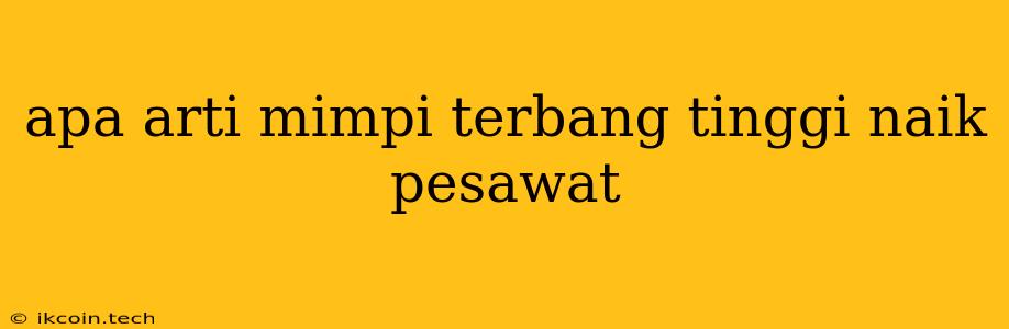 Apa Arti Mimpi Terbang Tinggi Naik Pesawat