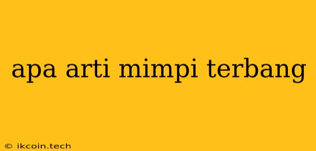 Apa Arti Mimpi Terbang