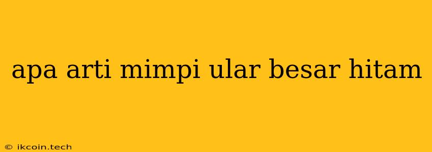 Apa Arti Mimpi Ular Besar Hitam