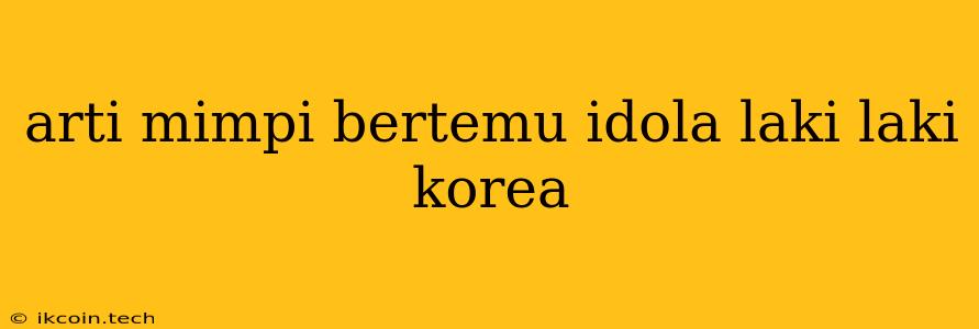 Arti Mimpi Bertemu Idola Laki Laki Korea