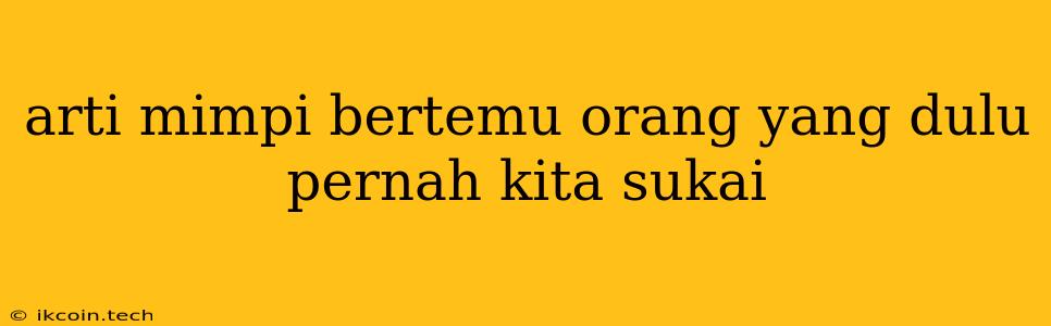 Arti Mimpi Bertemu Orang Yang Dulu Pernah Kita Sukai