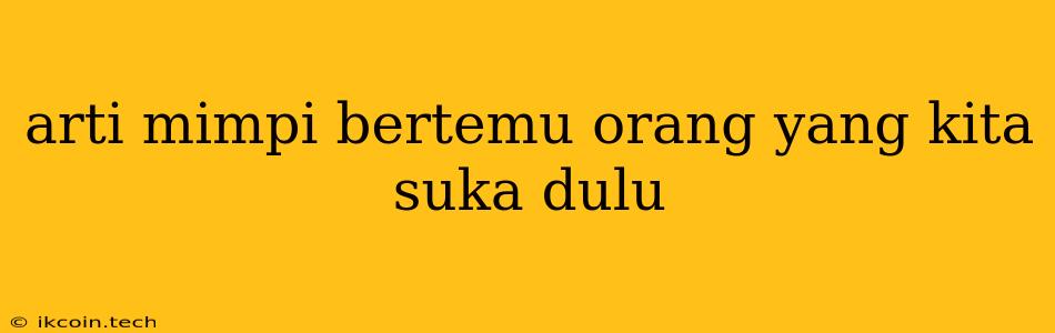 Arti Mimpi Bertemu Orang Yang Kita Suka Dulu