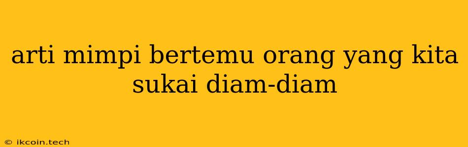 Arti Mimpi Bertemu Orang Yang Kita Sukai Diam-diam