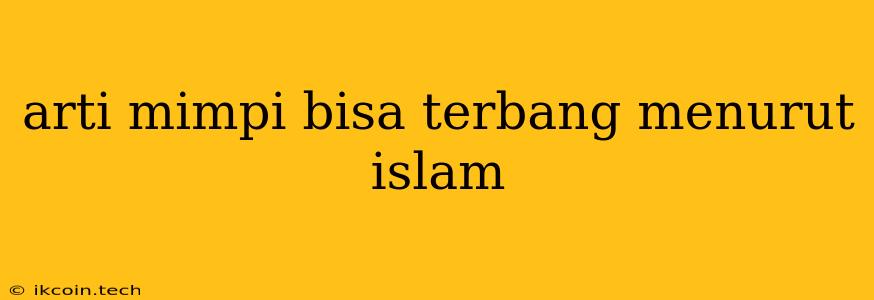 Arti Mimpi Bisa Terbang Menurut Islam