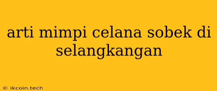 Arti Mimpi Celana Sobek Di Selangkangan